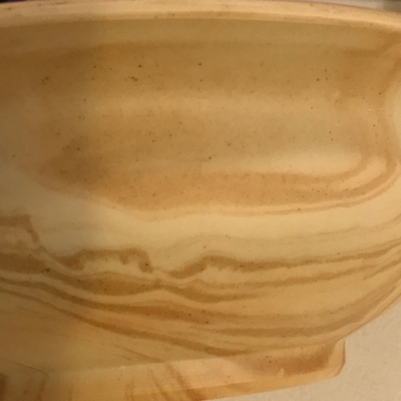 Unbranded Marble Style Swirl Ceramic BIG BOWL Muted Tan and Cream Swirling Tones - Picture 9 of 12
